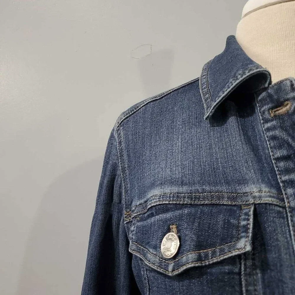 Chico's Medium Blue Denim Long Jacket, Quality Checked, Authentic - Picture 2 of 7